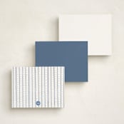 "Fresco" - Personalized Stationery Cards in Bluebell by Petra Kern - Back of Card Options