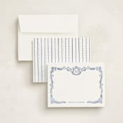 "Fresco" - Personalized Stationery Cards in Bluebell by Petra Kern - Assembled
