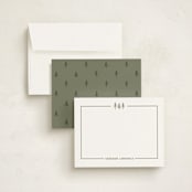 "Three Pines" - Personalized Stationery Cards in Ponderosa by Townsend Majors - Assembled