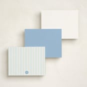 "Stamped" - Personalized Stationery Cards in Periwinkle by Jenna Holcomb - Back of Card Options