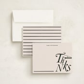 "Thanks" - Personalized Stationery Cards in Coal by Sumak Studio - Assembled