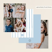 "Atlanta Crest" - Personalized Stationery Cards in Bluebell by Elly - Back of Card Options