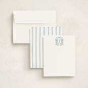 "Atlanta Crest" - Personalized Stationery Cards in Bluebell by Elly - Assembled