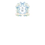 "Atlanta Crest" - Personalized Stationery Cards in Bluebell by Elly - Detail