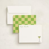 "Martini" - Personalized Stationery Cards in Lime by chocomocacino - Assembled