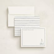 "Sailboat" - Personalized Stationery Cards in Coast by Cass Loh - Assembled