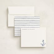 "Anchor" - Personalized Stationery Cards in Navy by Cass Loh - Assembled