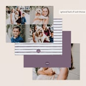 "Oyster Shell" - Personalized Stationery Cards in Eggplant by Cass Loh - Back of Card Options