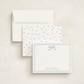 "Bow" - Personalized Stationery Cards in Sky by Helena Vitto - Assembled