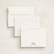 "Bow" - Personalized Stationery Cards in Blush by Pink House Press - Assembled