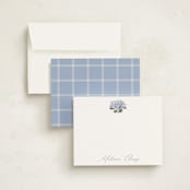 "Hydrangea" - Personalized Stationery Cards in Hydrangea by Itsy Belle Studio - Assembled