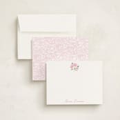 "Peony" - Personalized Stationery Cards in Blush by Itsy Belle Studio - Assembled