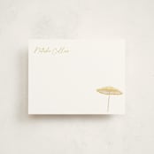 "Beach Umbrella" - Personalized Stationery Cards in Lemon by Jenna Holcomb - Front
