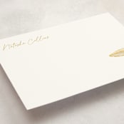 "Beach Umbrella" - Personalized Stationery Cards in Lemon by Jenna Holcomb - Detail