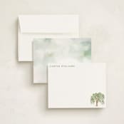 "Weeping Willow " - Personalized Stationery Cards in Leaf by Petra Kern - Assembled