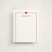 "Simple Heart" - Personalized Stationery Cards in Cherry by AK Graphics - Front