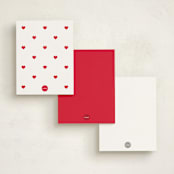 "Simple Heart" - Personalized Stationery Cards in Cherry by AK Graphics - Back of Card Options