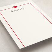 "Simple Heart" - Personalized Stationery Cards in Cherry by AK Graphics - Detail