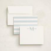 "Strong initial" - Personalized Stationery Cards in Marine by Creo Study - Assembled
