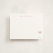 "Cosmopolitan (add-on)" - Personalized Stationery Cards in Grapefruit by Baumbirdy - Front