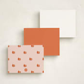 "Negroni (add-on)" - Personalized Stationery Cards in Tangerine by Baumbirdy - Back of Card Options