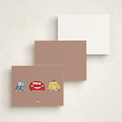 "DIsney Pixar Cars Lightning McQueen and Friends" - Personalized Stationery Cards in Cloud by tinaleeart - Back of Card Options