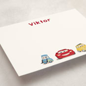 "DIsney Pixar Cars Lightning McQueen and Friends" - Personalized Stationery Cards in Cloud by tinaleeart - Detail