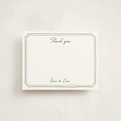 "Handwritten" - Personalized Stationery Cards in Moss by Cass Loh - Front