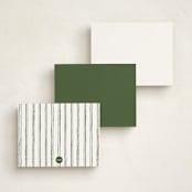 "Handwritten" - Personalized Stationery Cards in Moss by Cass Loh - Back of Card Options