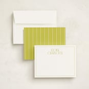 "elegant serif" - Personalized Stationery Cards in Lime by Ellen Schlegelmilch - Assembled
