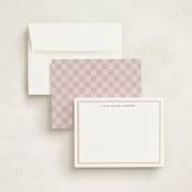 "Modern Colorful Border" - Personalized Stationery Cards in Pastel by Stephanie Heinrich Godbout - Assembled
