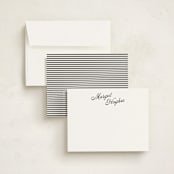 "Vintage Hotel" - Personalized Stationery Cards in Raven by Morgan Kendall - Assembled