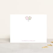 "Palm Court" - Personalized Stationery Cards in Cotton Candy by Little Blue Designs - Front