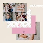 "Palm Court" - Personalized Stationery Cards in Cotton Candy by Little Blue Designs - Back of Card Options