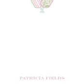 "Palm Court" - Personalized Stationery Cards in Cotton Candy by Little Blue Designs - Detail