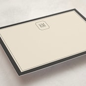 "Formal initials" - Personalized Stationery Cards in Noir by Creo Study - Detail