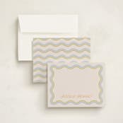 "Squiggled" - Personalized Stationery Cards in Lemongrass by Everett Paper Goods - Assembled