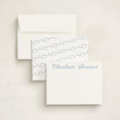 "blue ribbon" - Personalized Stationery Cards in Cobalt by Megan Davis - Assembled