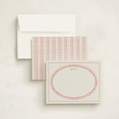 "Classic Oval" - Personalized Stationery Cards in Rouge by Claire - Assembled