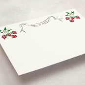 "Strawberry Queen" - Personalized Stationery Cards in Strawberry by Jill Delavan - Detail