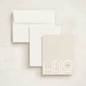 "Hello" - Personalized Stationery Cards in Champagne by Up Up Creative - Assembled