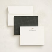 "Minimal Mountain" - Personalized Stationery Cards in Snow by Amy Payne - Assembled