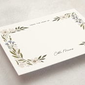 "Floral Edge" - Personalized Stationery Cards in Bluebell by Alethea and Ruth - Detail