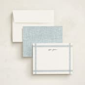 "Beach Linen" - Personalized Stationery Cards in Cloud by Kelly Schmidt - Assembled