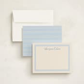 "Classic Start" - Personalized Stationery Cards in Powder Blue by Carolyn MacLaren - Assembled