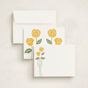 "cottage flowers" - Personalized Stationery Cards in Buttercup by Jessica Yeo - Assembled