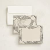 "Random Land" - Personalized Stationery Cards in Ivory Black by Catilustre - Assembled