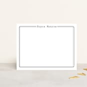 "Outlined" - Personalized Stationery Cards in Charcoal by Ashlee Townsend - Front