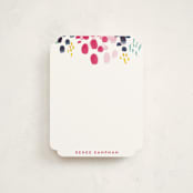 "Abstract Floral" - Personalized Stationery Cards in Wild Strawberry by Holly Whitcomb - Front