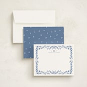 "Framed in Floral" - Personalized Stationery Cards in Delft by Heather Cairl - Assembled